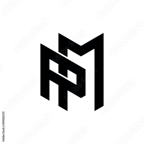 Creative pm logo icon design photo