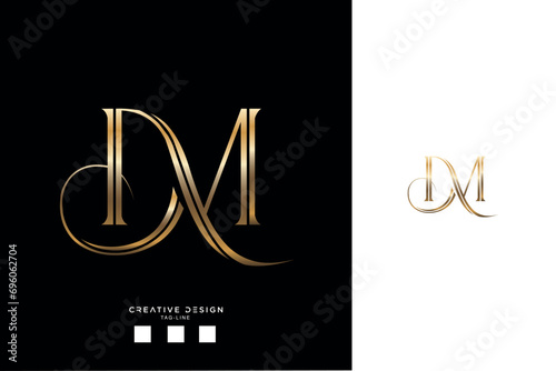 DM or MD Alphabet Letters Logo Monogram