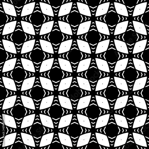 Seamless geometric repeating islamic patterns. Black and white pattern texture. Mosaic ornaments.One color wallpaper.