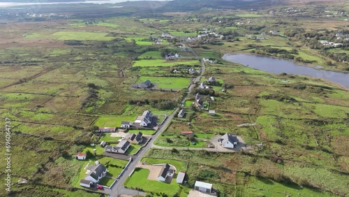 Aerial view of Lough Fad by Portnoo in County Donegal. photo