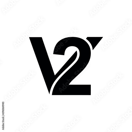 v2 logo modern design photo