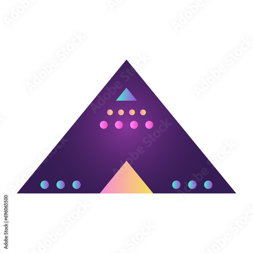 Triangle Pyramid Cone Futuristic Gradient Texture Colored Graphic Symbol Element Nostalgic Retro 90's Thenme Icon