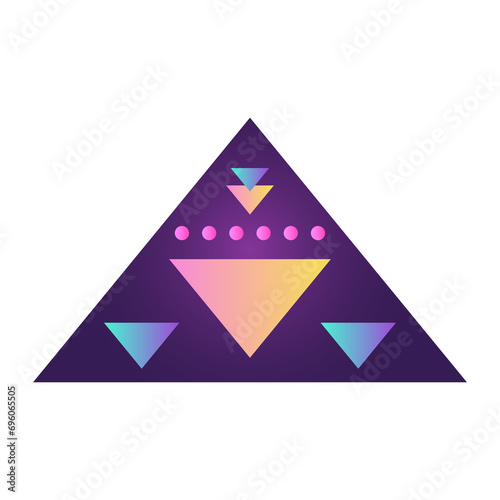 Triangle Pyramid Cone Futuristic Gradient Texture Colored Graphic Symbol Element Nostalgic Retro 90's Thenme Icon