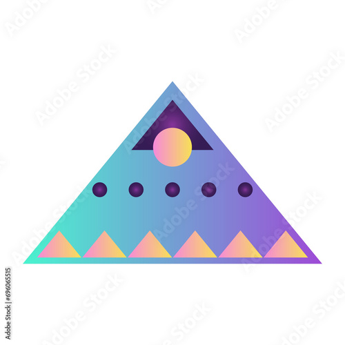 Triangle Pyramid Cone Futuristic Gradient Texture Colored Graphic Symbol Element Nostalgic Retro 90's Thenme Icon