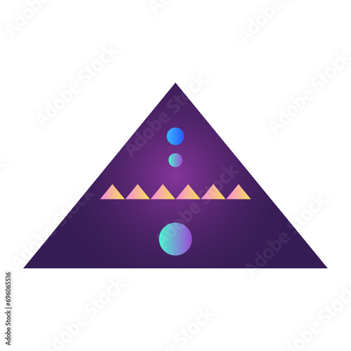 Triangle Pyramid Cone Futuristic Gradient Texture Colored Graphic Symbol Element Nostalgic Retro 90's Thenme Icon
