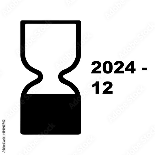 Cosmetics products Best Before End Of Date BBE symbol. Black hourglass icon.