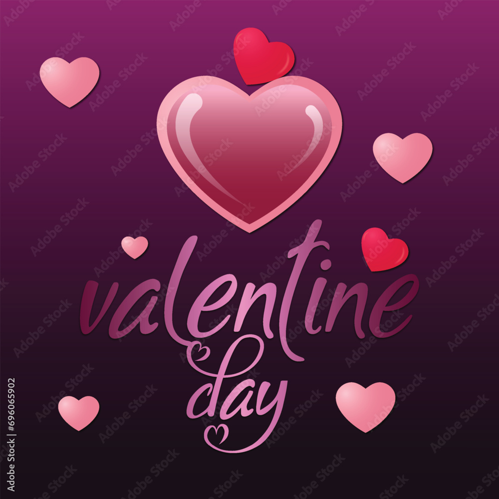 Happy Valentine's Day Vector design, Happy Valentine's Day banner, Valentine's Day design, Valentine' day background, Happy Valentine's Day. Handwritten calligraphic lettering 