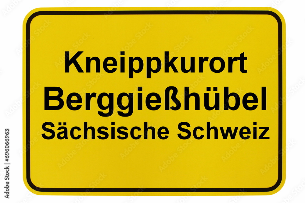 Illustration eines Ortsschildes des Kurortes Berggießhübel in der Sächsischen Schweiz Illustration eines Ortsschildes des Kurortes Berggießhübel in der Sächsischen Schweiz