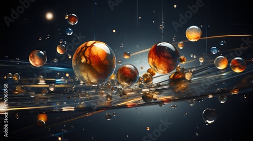 Abstract Spheres and Light Streaks in a Dynamic Composition