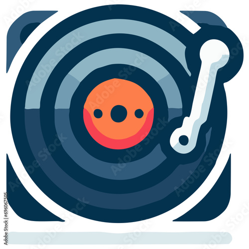 Retro Vector Icon - Vinyl Player