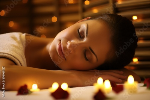 woman relaxing in spa salon