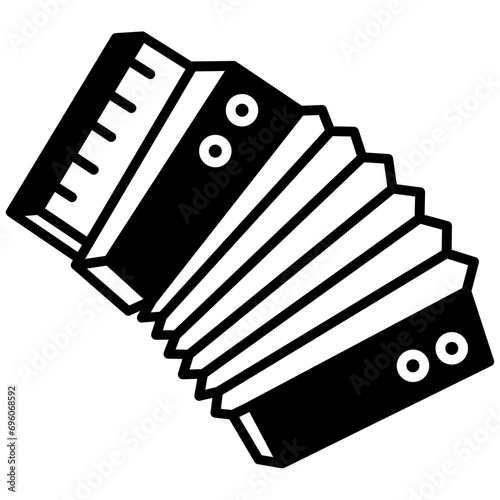 Accordion solid glyph icon illustration