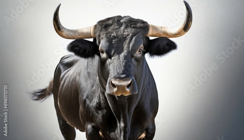 black bull on a white background