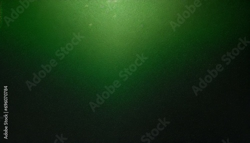 dark green color gradient grainy background illuminated spot on black noise texture effect wide banner size