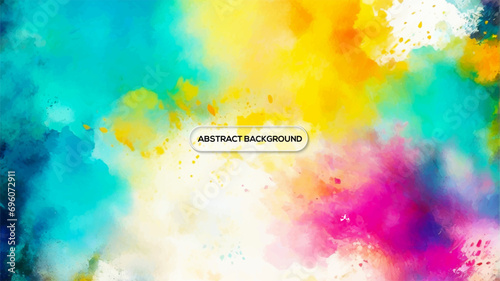 Watercolor painted colorful abstract background