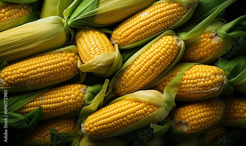 Close-up of Fresh Corn Crop, a Healthy and Nutritious Vegetarian Meal