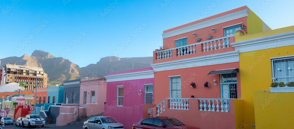 Colorful architecture of the Malay Quarter of Cape Town, South Africa