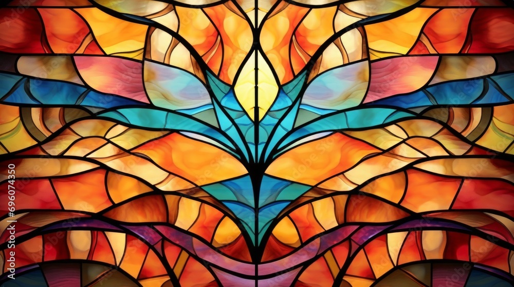 Stained glass window background with colorful Star and sunshine abstract. Stained glass window background with colorful Star and sunshine abstract.