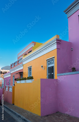 Colorful architecture of the Malay Quarter of Cape Town, South Africa photo