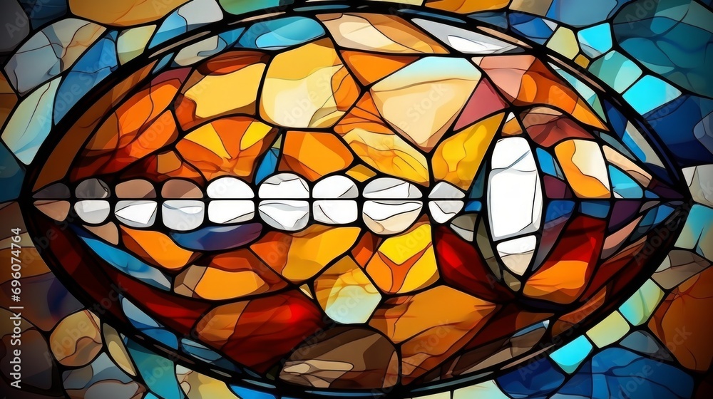 Stained glass window background with colorful rugby abstract. Stained glass window background with colorful rugby abstract.