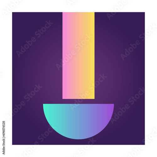 Square Futuristic Gradient Texture Colored Graphic Symbol Element Nostalgic Retro 90's Thenme Icon