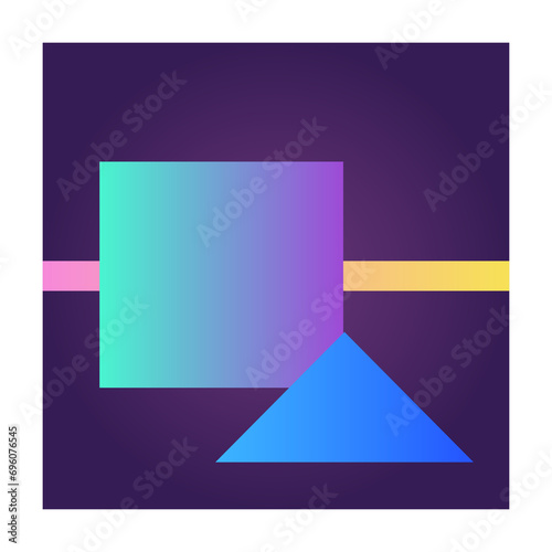 Square Futuristic Gradient Texture Colored Graphic Symbol Element Nostalgic Retro 90's Thenme Icon