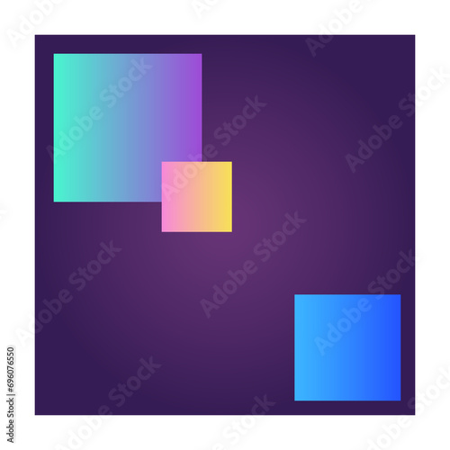 Square Futuristic Gradient Texture Colored Graphic Symbol Element Nostalgic Retro 90's Thenme Icon