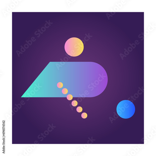 Square Futuristic Gradient Texture Colored Graphic Symbol Element Nostalgic Retro 90's Thenme Icon