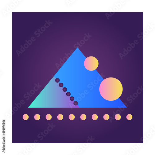 Square Futuristic Gradient Texture Colored Graphic Symbol Element Nostalgic Retro 90's Thenme Icon