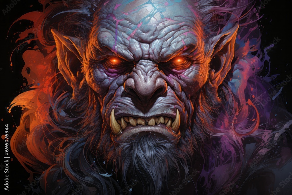 An orc, a mythical ogre giant. an evil humanoid character. colorful illustration. An orc, a mythical ogre giant. an evil humanoid character. colorful illustration.