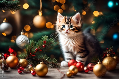 cat and christmas tree © Ahsan