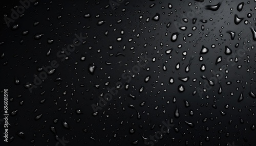 Black metal surface. water drops, moody, ultra realistic, 
