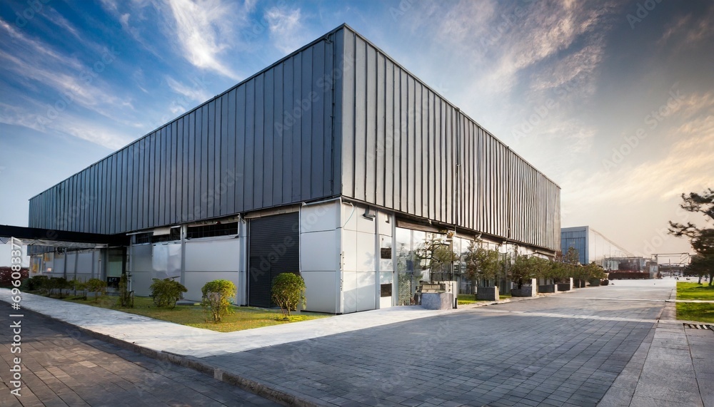 Fototapeta premium modern commercial building located in industrial park