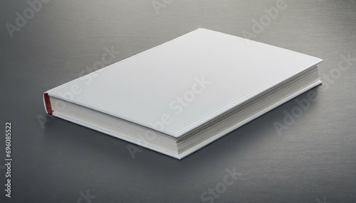 empty white book on gray background photo