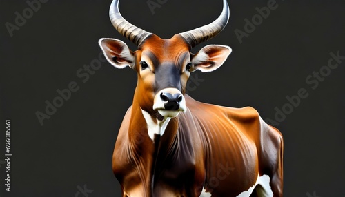 banteng in the dark and white background photo