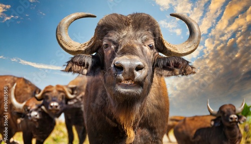 funny buffalo portrait photo