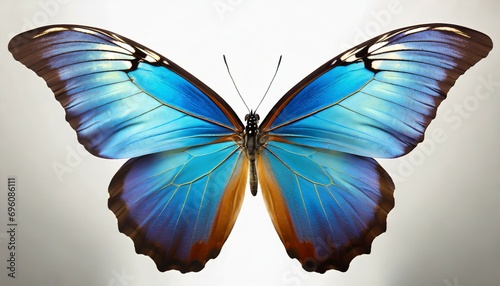 wings of a butterfly morpho morpho butterfly wings on a white background