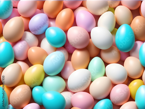pattern background of multi-colored many eggs in pastel colors © Ocharonata