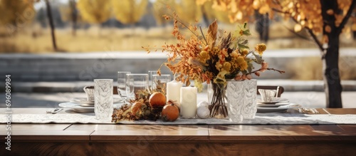 Outdoor wedding table, autumn