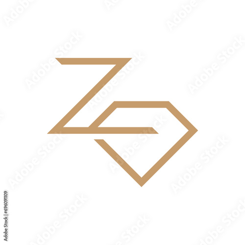 Letter Z diamond minimalist logo design
