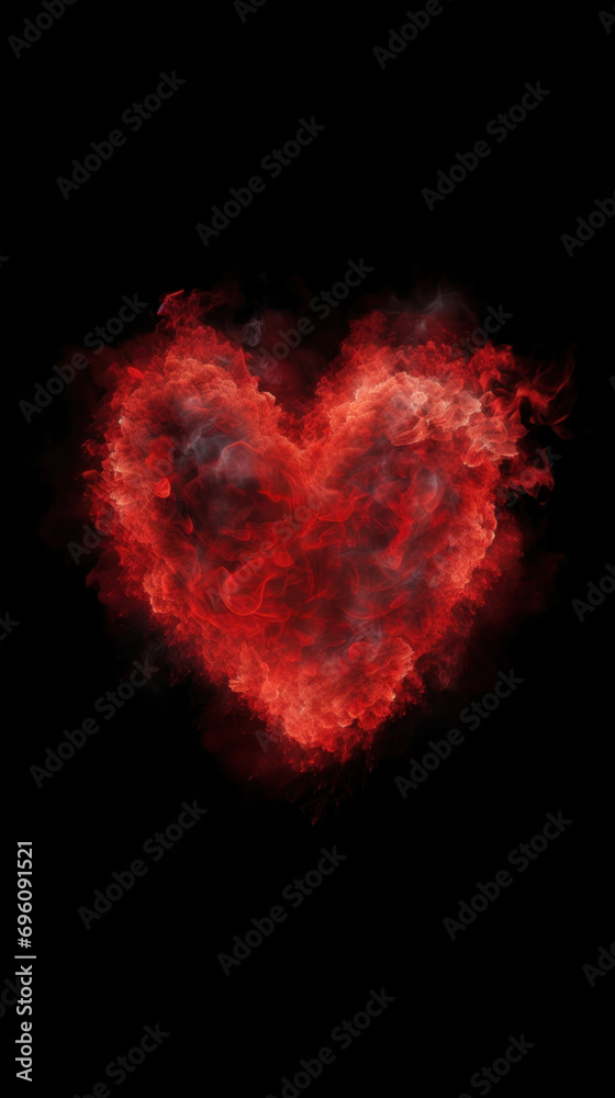 Abstract Fiery Heart with Soft Smoke Trails Abstract Fiery Heart with Soft Smoke Trails