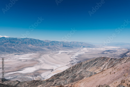 Aerial view of a desert lake in Death Valley
