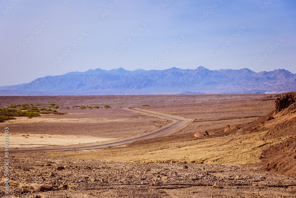 Empty highway in the Death Valley