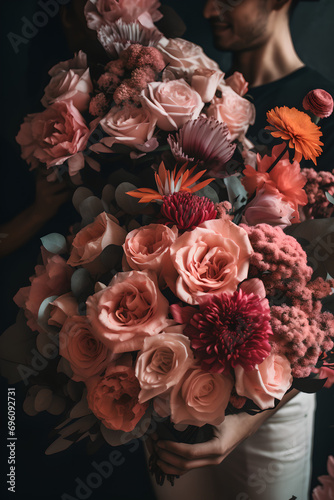 A close up magazine quality image of Valentine's themed Flower bouquet © Joshua Lopez