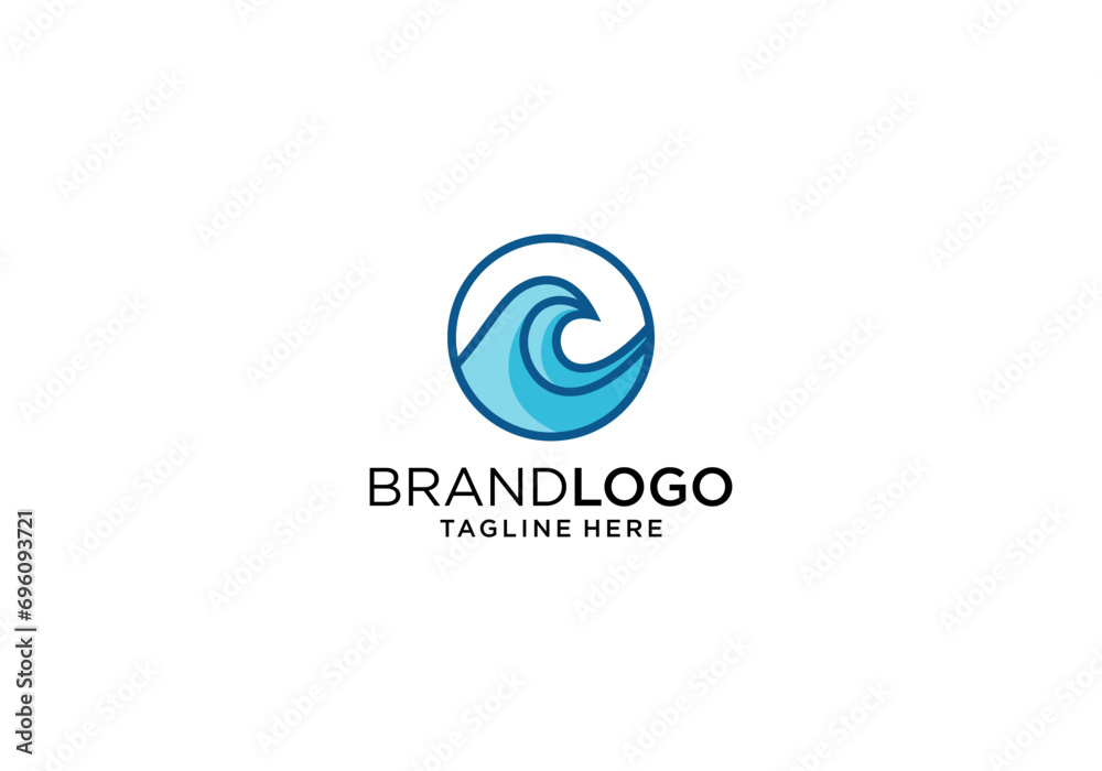 Ocean wave modern logo design