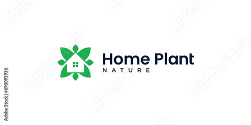 Minimalist beauty home real estate logo design template.	