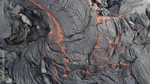 Φωτογραφία Aerial view of lava flow in Iceland