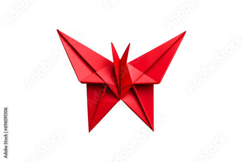 Red Origami Bird (PNG) isolated on transparent background