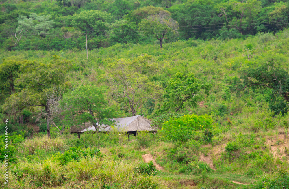 Small African construction in the heart of the bush in South Africa Small African construction in the heart of the bush in South Africa