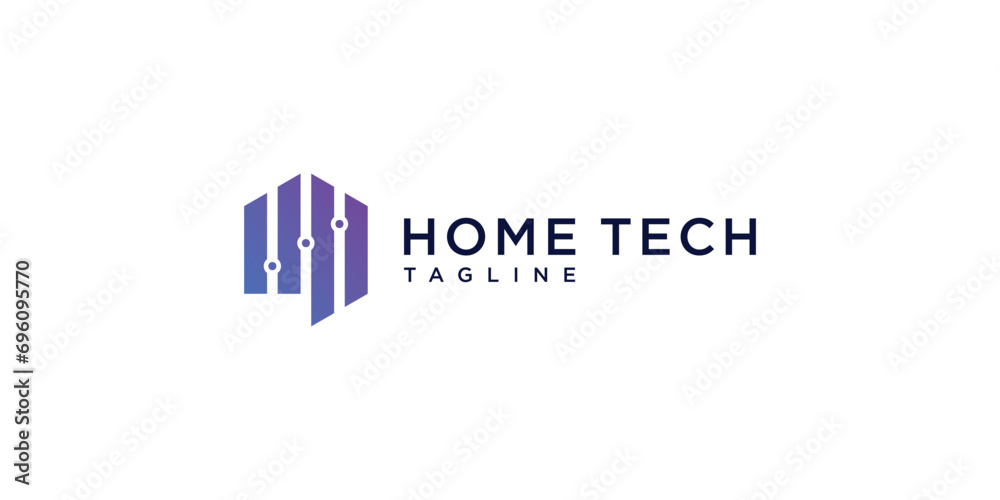 creative home tech logo. design for business of luxury, elegant, simple.